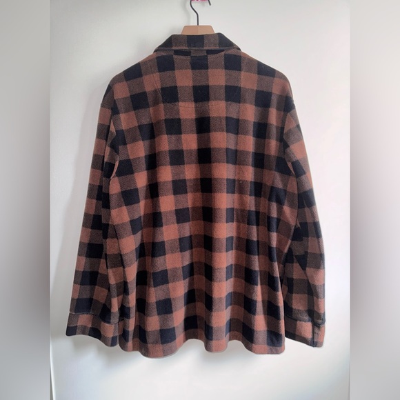 Skims Brown Plaid Polyester Fleece Pajama Set Women’s Size Large - Picture 3 of 13